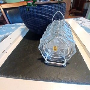 Crystal coaster set and holder